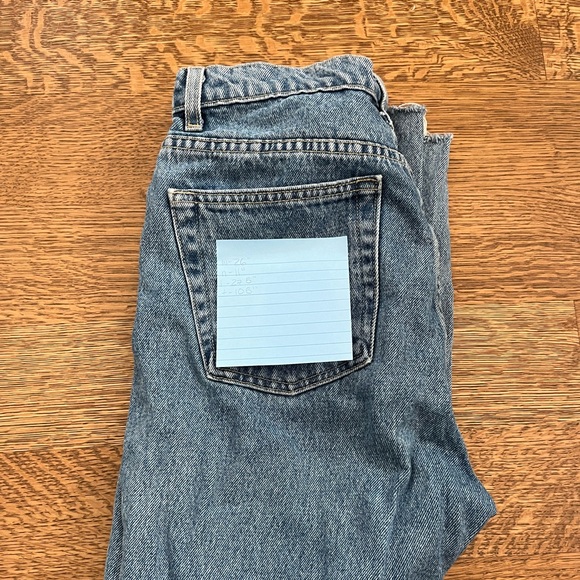 American Apparel Vintage Dark Wash Denim Jeans Frayed and Cropped - Picture 3 of 5